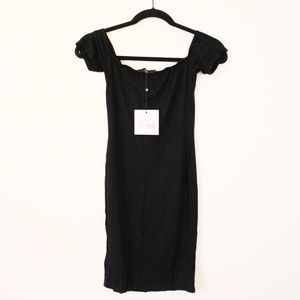 Black Off the Shoulder Mini Dress